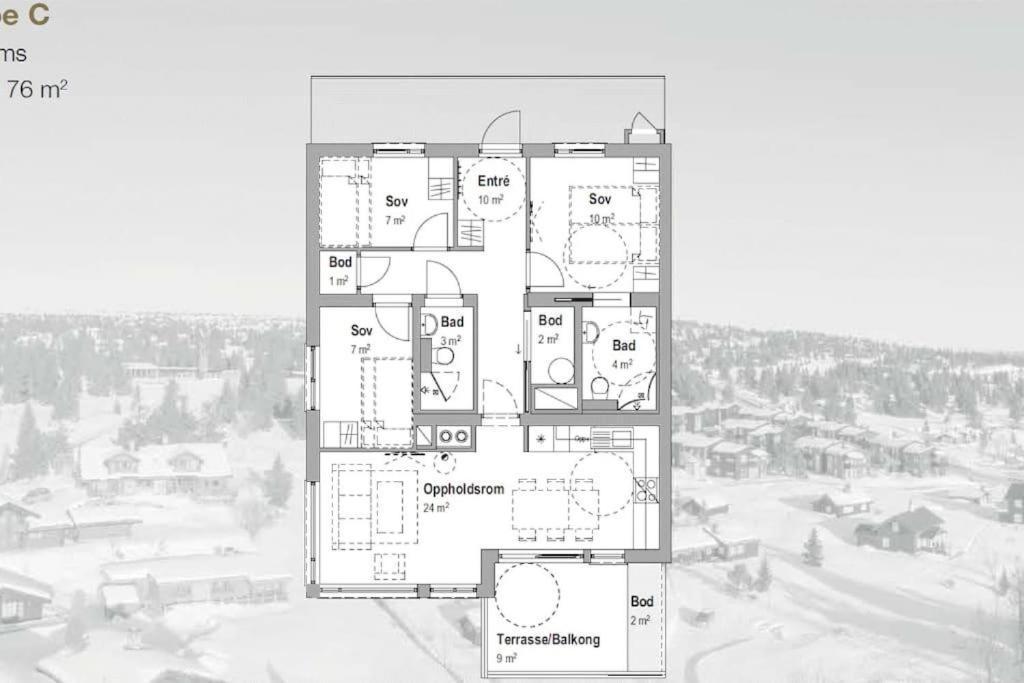 Leilighet Med Panoramautsikt Sjusjoen Innendors Parkering Екстер'єр фото